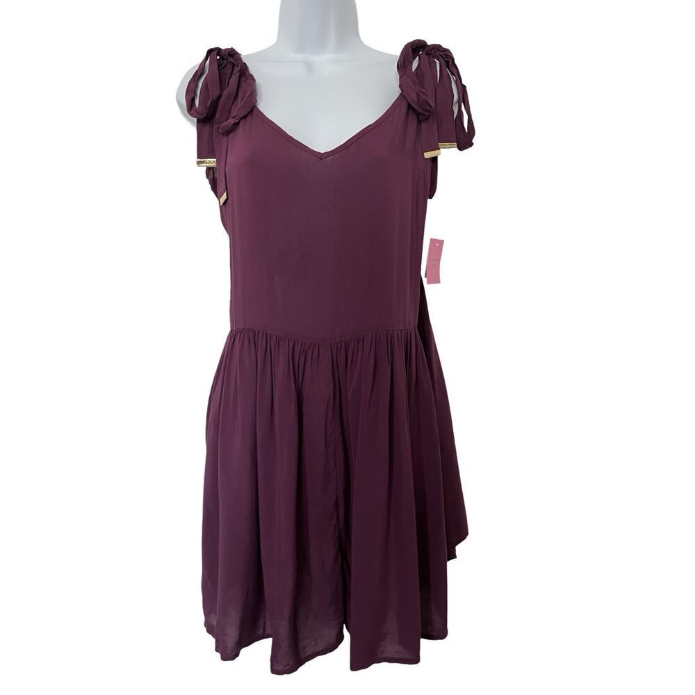 Kate Spade NY Flared Lightweight Romper Size L Cabernet Swim Cover Up Vacay‎ NWT
